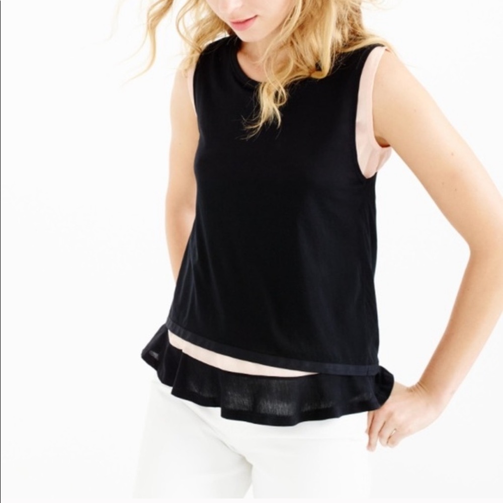 J. Crew • double hem tank top black